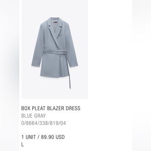 Box pleat blazer dress